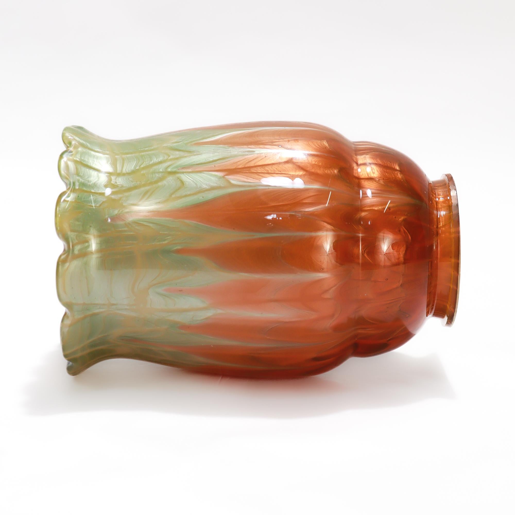 Abat-jour ancien en verre d'art Loetz Glass Titania Genre 4212 en vente 7