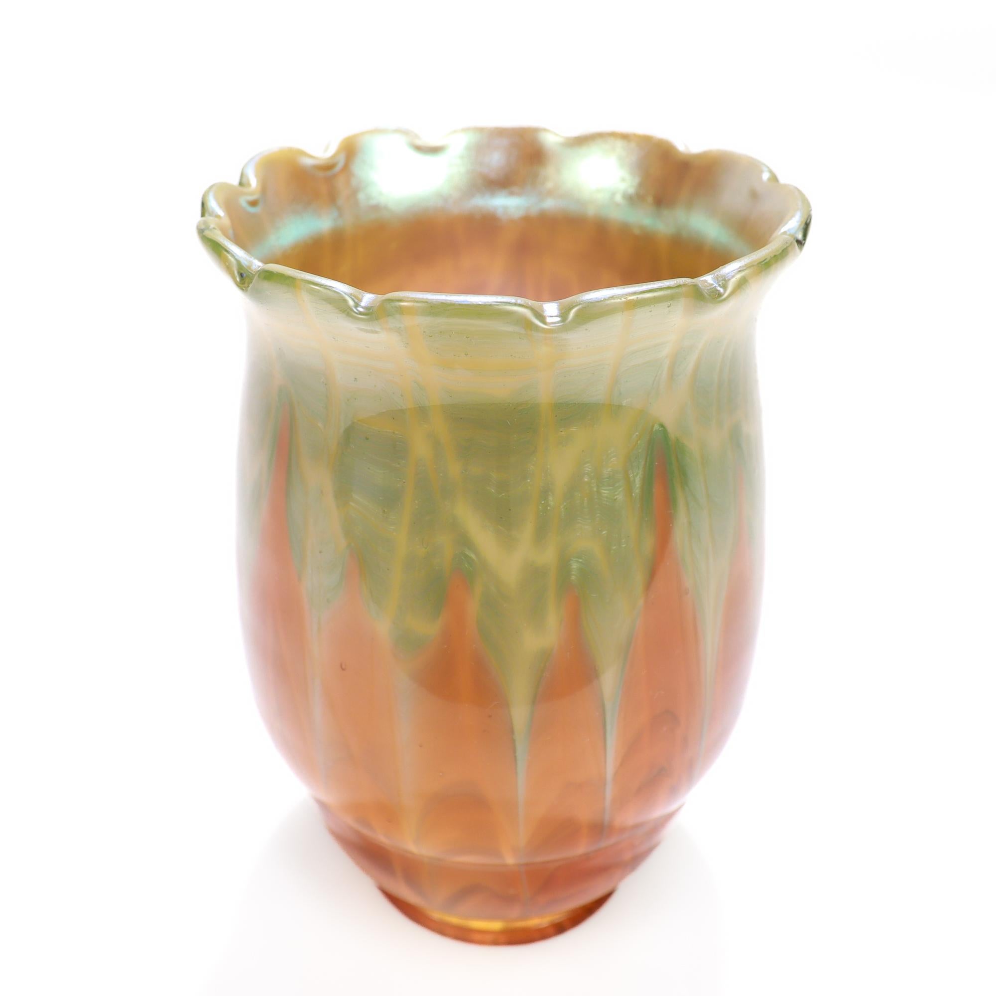 Abat-jour ancien en verre d'art Loetz Glass Titania Genre 4212 en vente 1