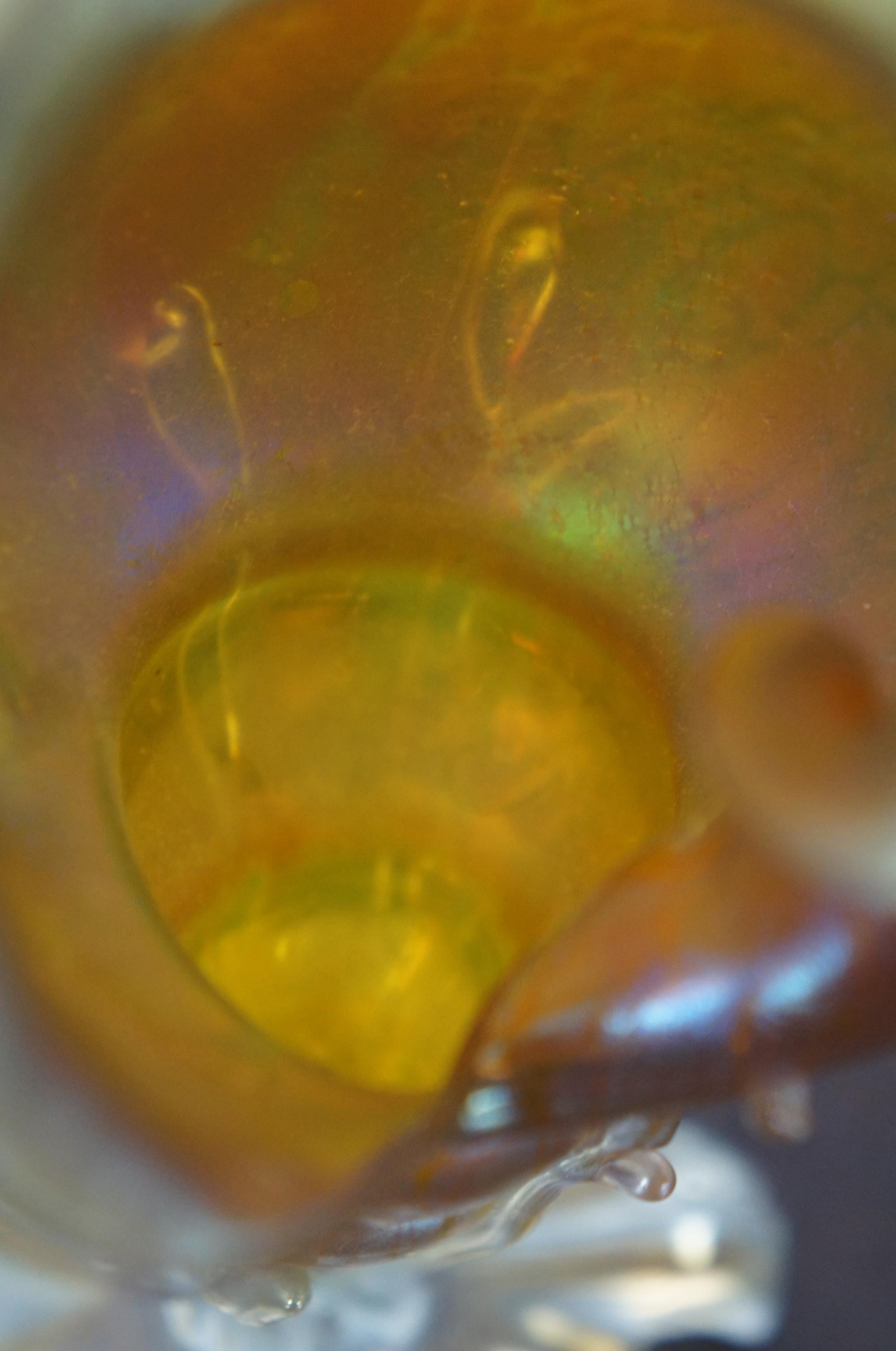 Antique Loetz Candia Papillion Iridescent Glass Seashell Bud Vase Art Nouveau 5