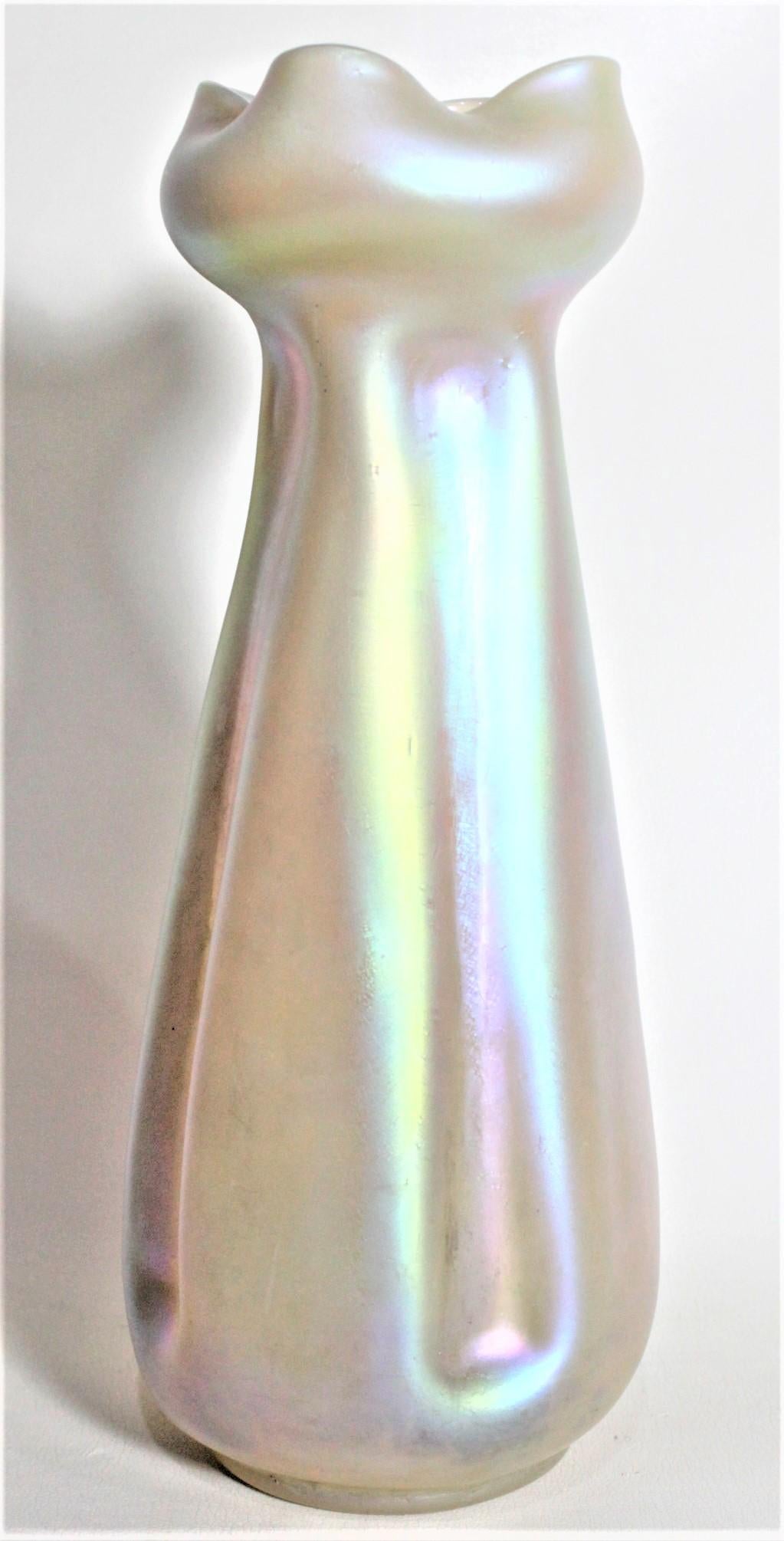 Verre d'art Vase d'art ancien Candia Silberiris de Loetz en vente