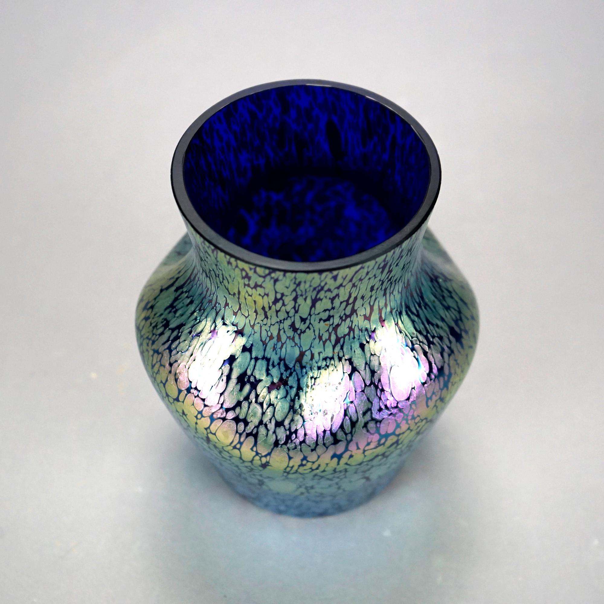 20th Century Antique Loetz Oil Spot Art Glass Vase Circa 1910