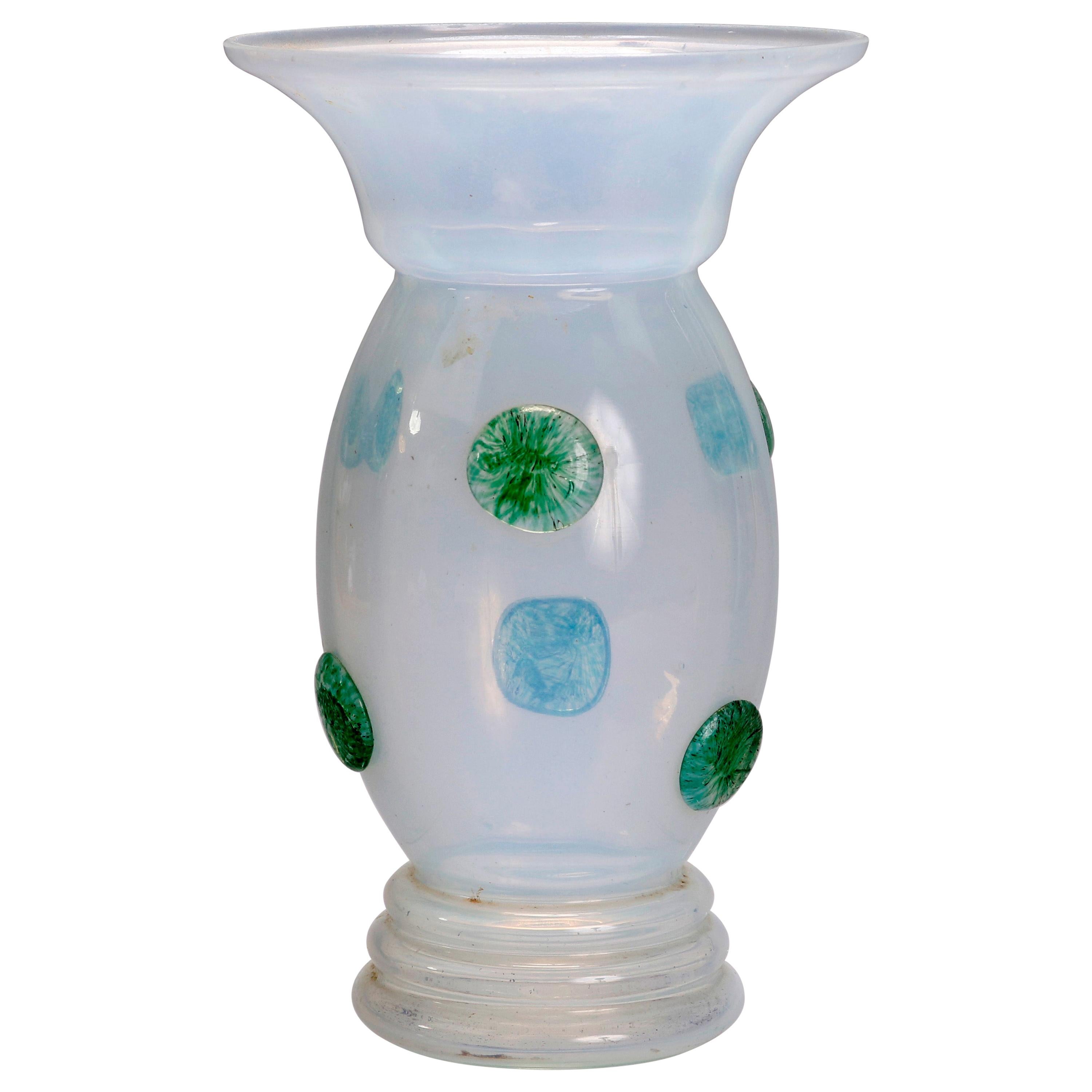 Loetz School Handcrafted Art Glass Vase with Applied Decoration, circa 1920