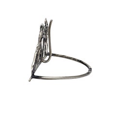 Antique Loewe Rosenthal London England Sterl Silv Bear Hunt Menu Holder n°14238