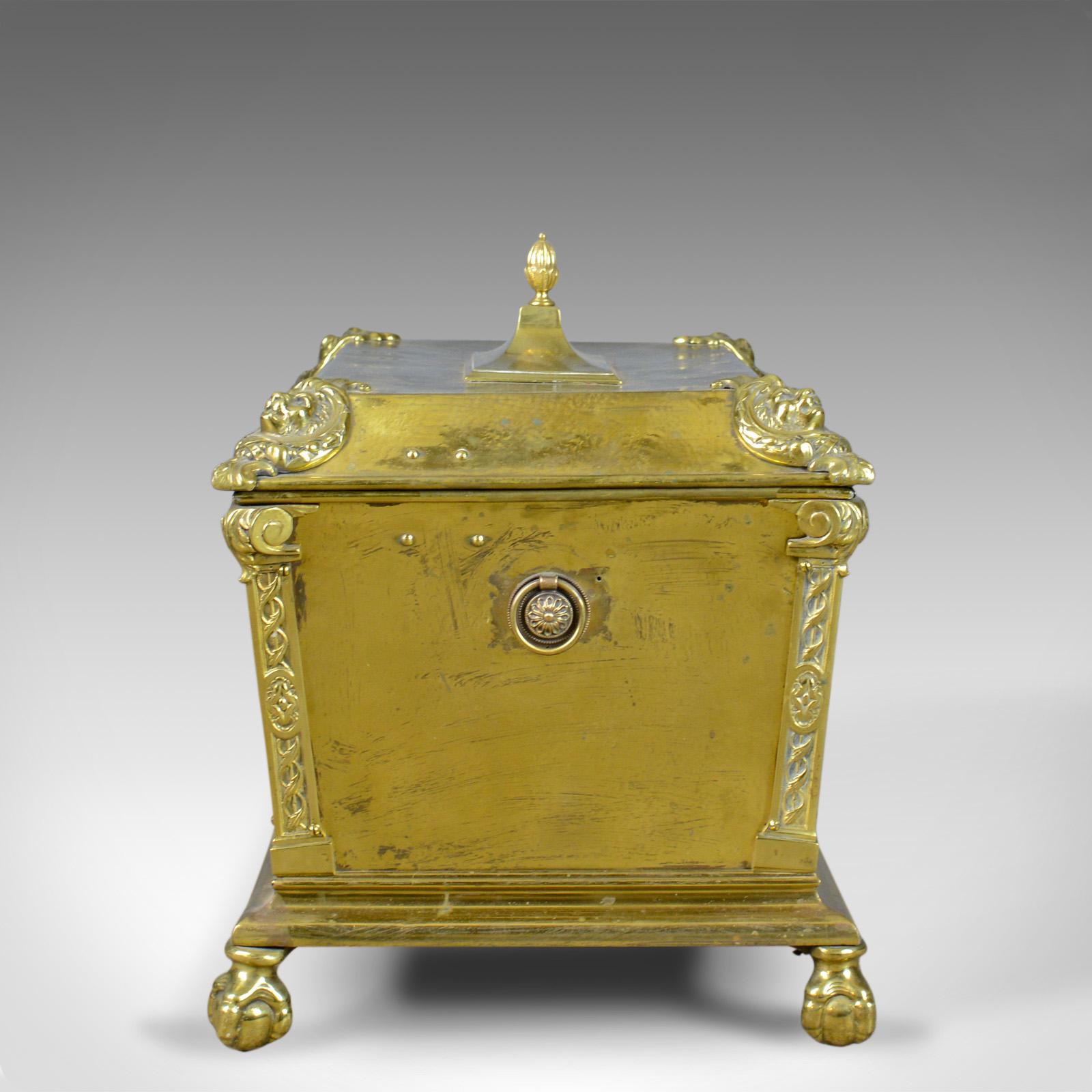 brass fireside box