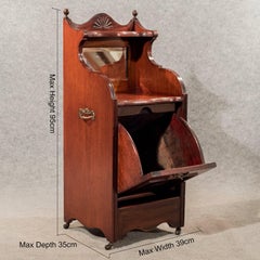 Antique Log Bin Coal Purdonium Cabinet Fire Side Hearth Store Walnut, circa 1910