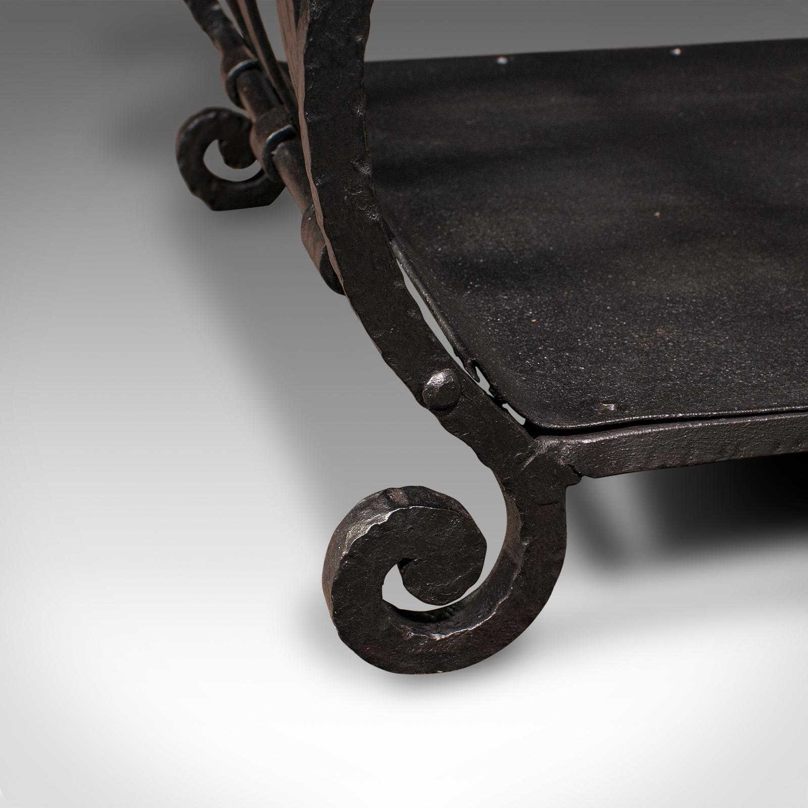 Antique Log Layer, English, Wrought Iron Fireside Fuel Keeper, Victorian, C.1850 For Sale 5