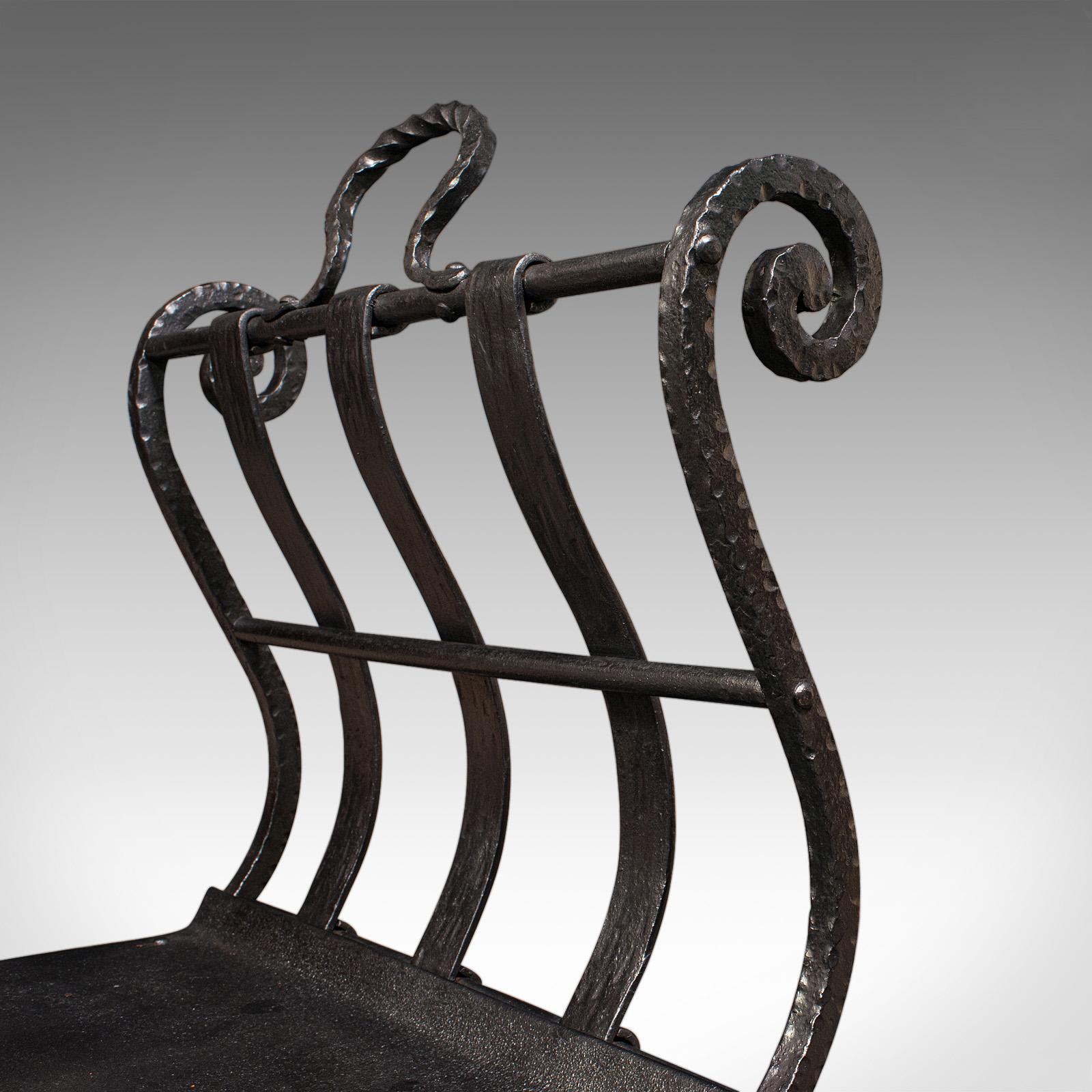Antique Log Layer, English, Wrought Iron Fireside Fuel Keeper, Victorian, C.1850 For Sale 4