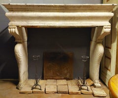 Antique Lombard Fireplace Mantle in Botticino Stone, 17th Century Italy