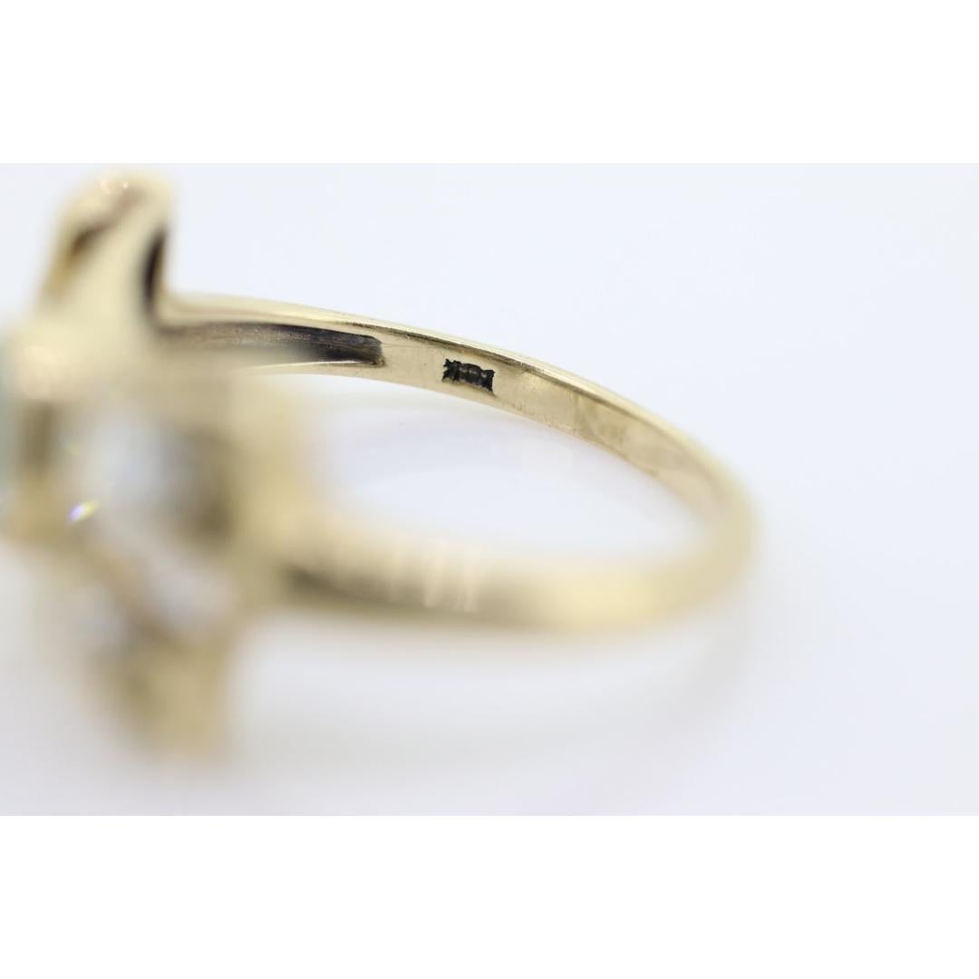 Bague londonienne ancienne en topaze bleue et diamants Nœud papillon en topaze et diamant en vente 6