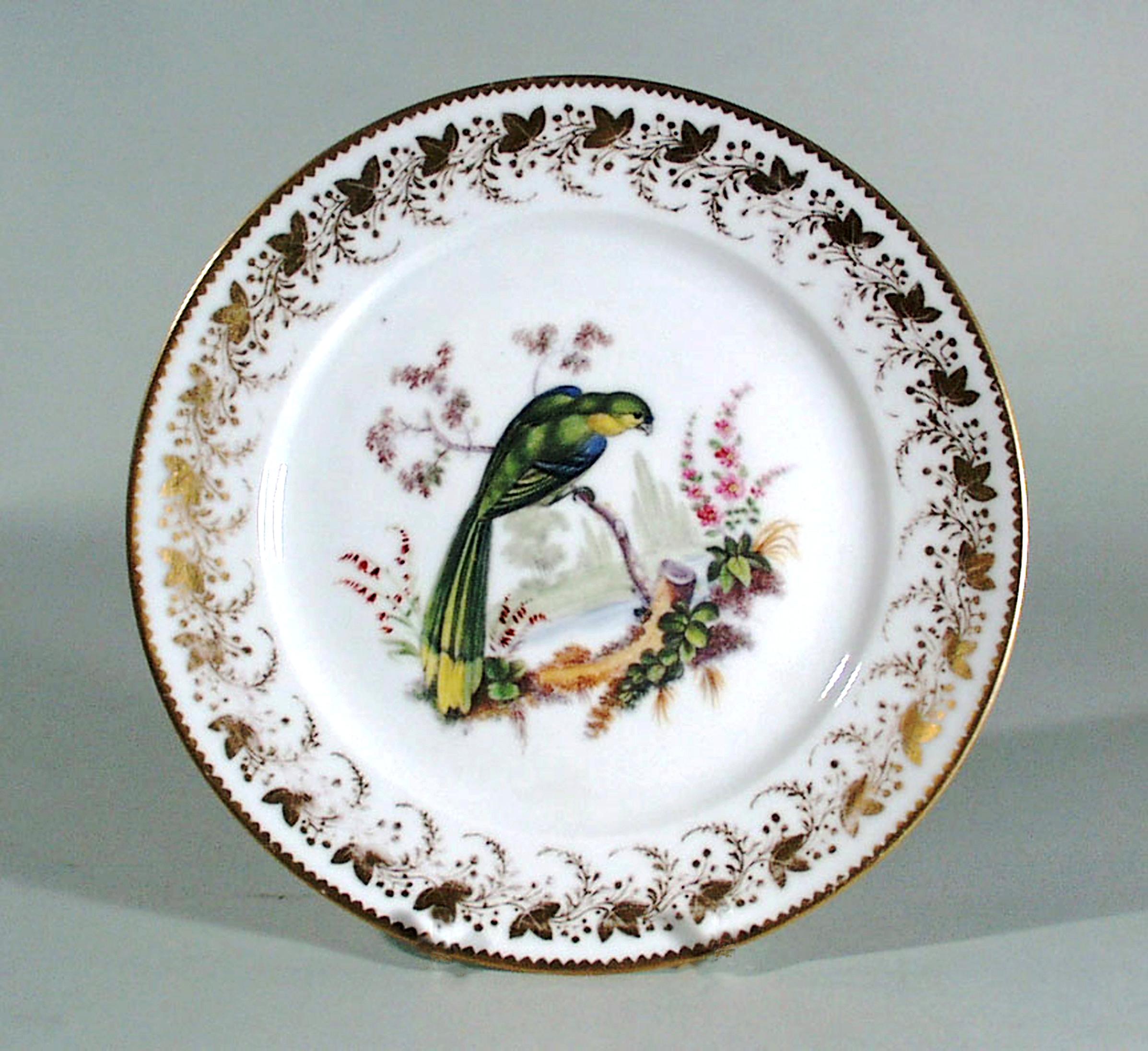 19th Century Antique London-Decorated Paris Porcelain Plate Probably by Thomas Randall