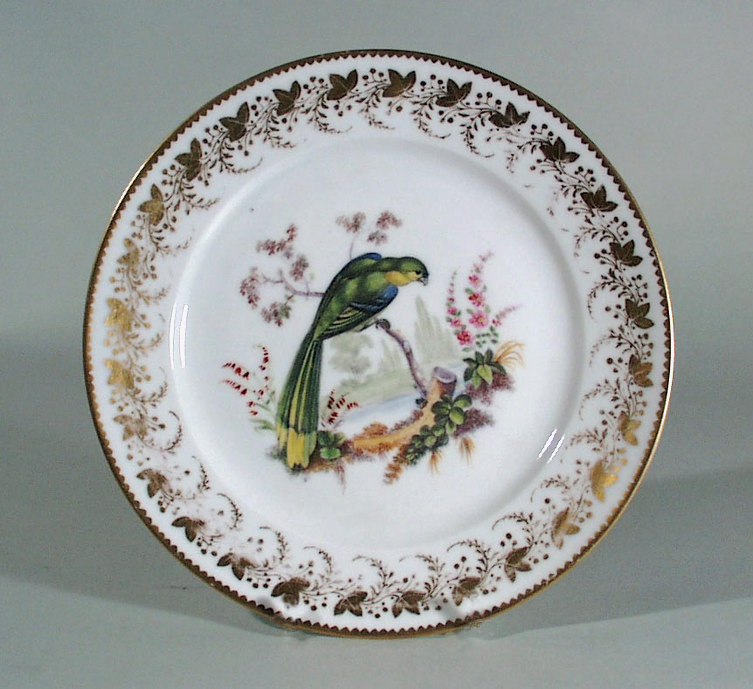 Antique London-Decorated Paris Porcelain Plate Probably by Thomas Randall 1