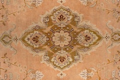 Antique Long Agra Rug, Peach Field, circa 1910s