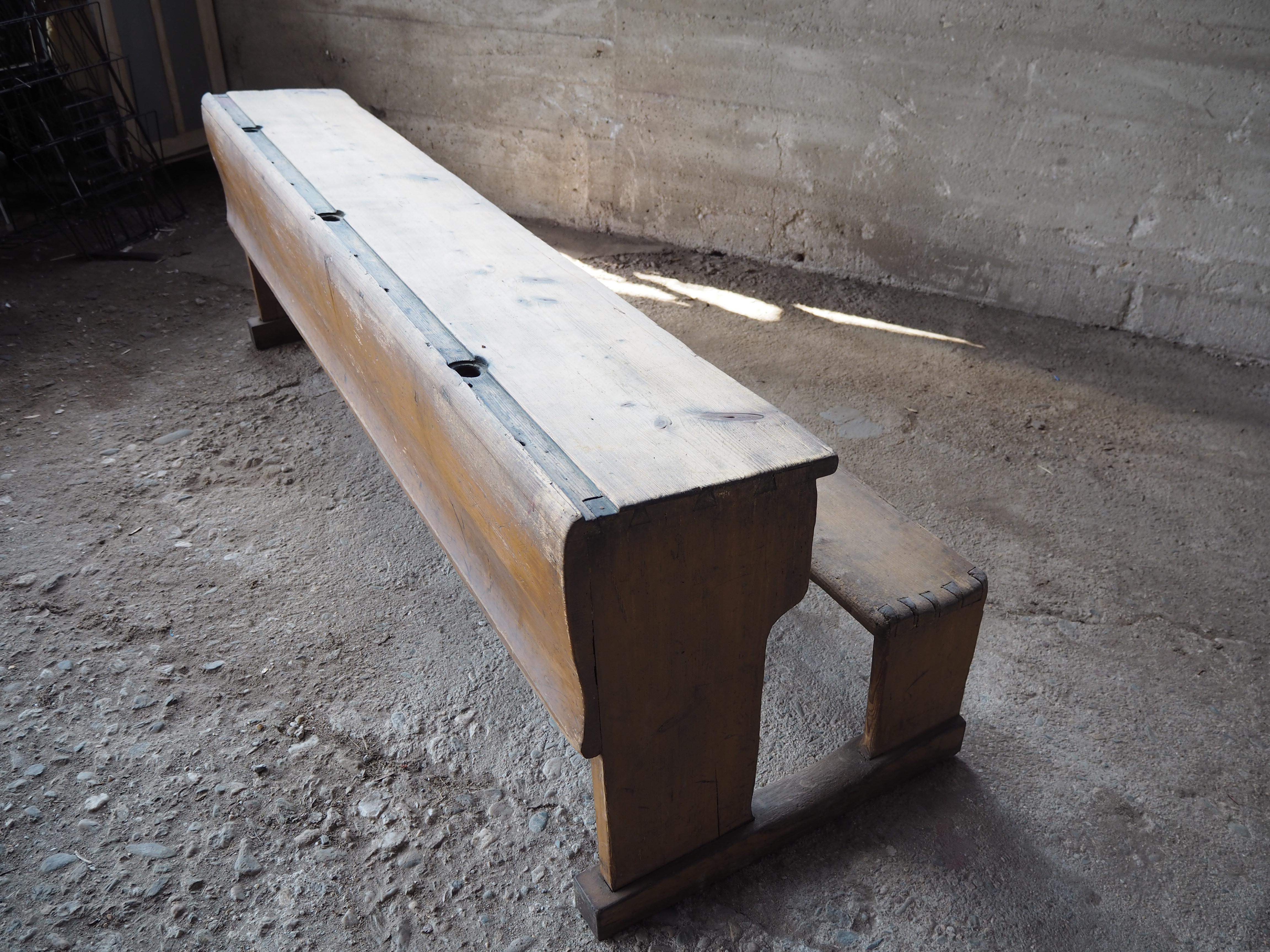 school wooden bench