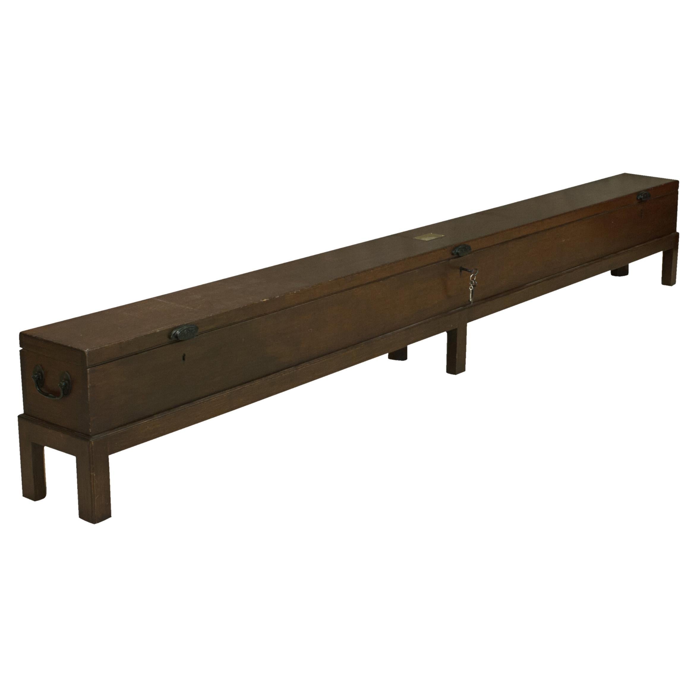 Antique Long Archery Long Bow Chest or Window Seat For Sale