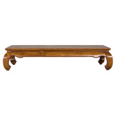 Used Long Chow Legs Coffee Table with Waisted Pierced Apron