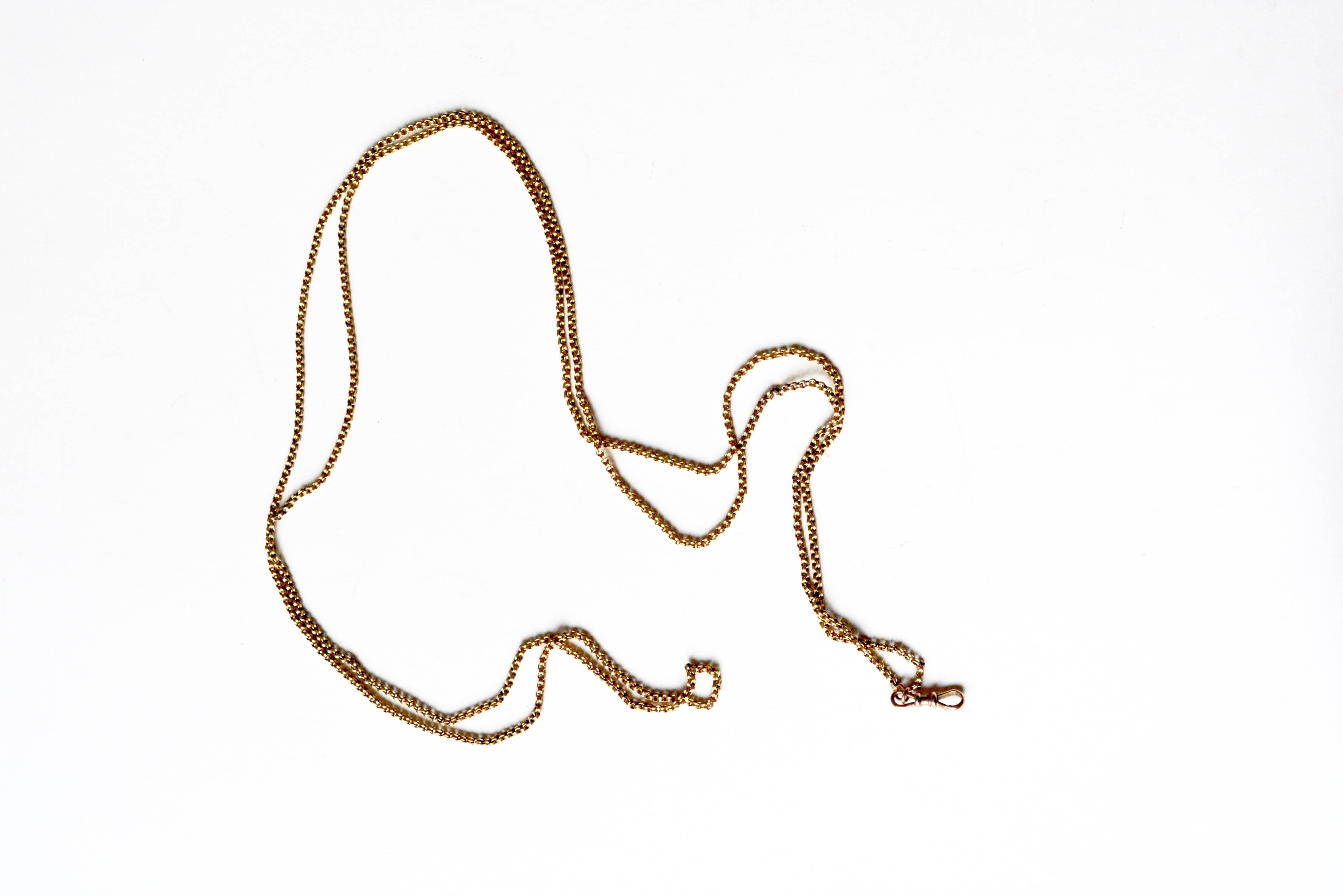 Women's or Men's Antique Long Detailed Gold Chain