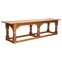 Antique Long French Oak Library or Refectory Table