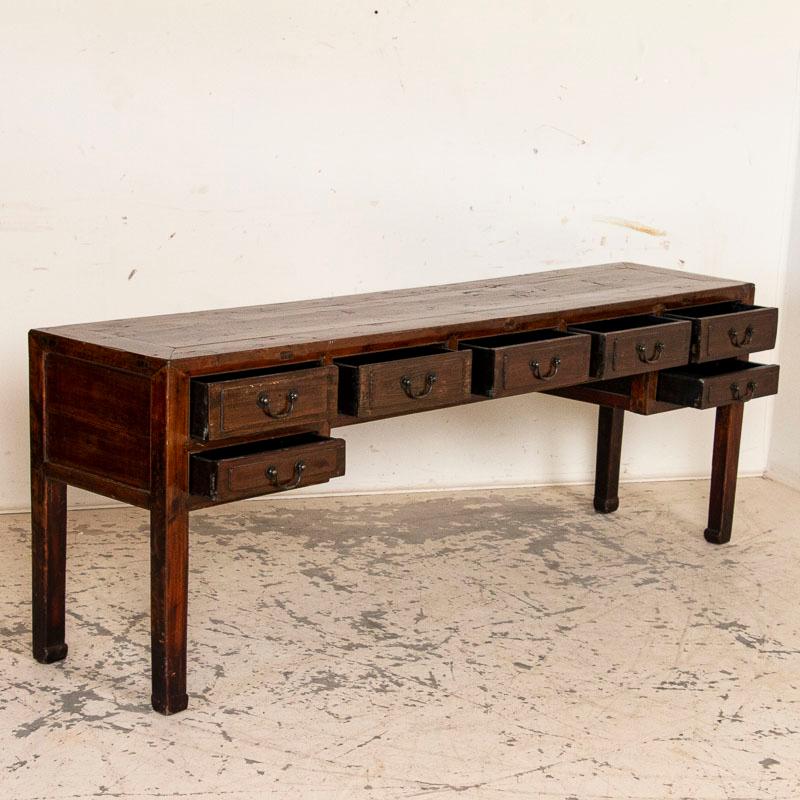 narrow antique console table