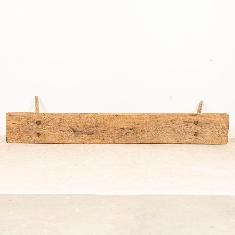 19th Century Antique Long Narrow Plank Bench with Splay Peg Legs