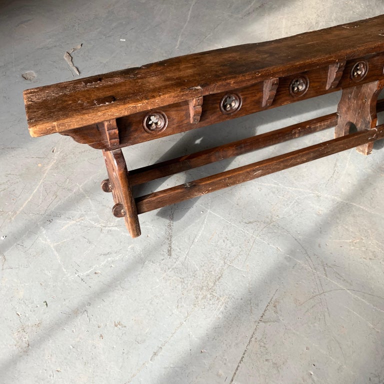 Antique Long Narrow Wooden Church Or Tavern Bench at 1stDibs long