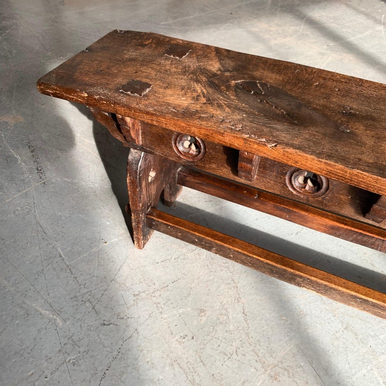 Antique Long Narrow Wooden Church Or Tavern Bench at 1stDibs long