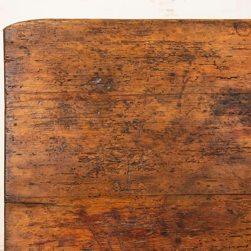 19th Century Antique Long Original Blue Painted Farm Table Dining Table