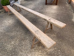 Antique Long Pale Rustic Benches