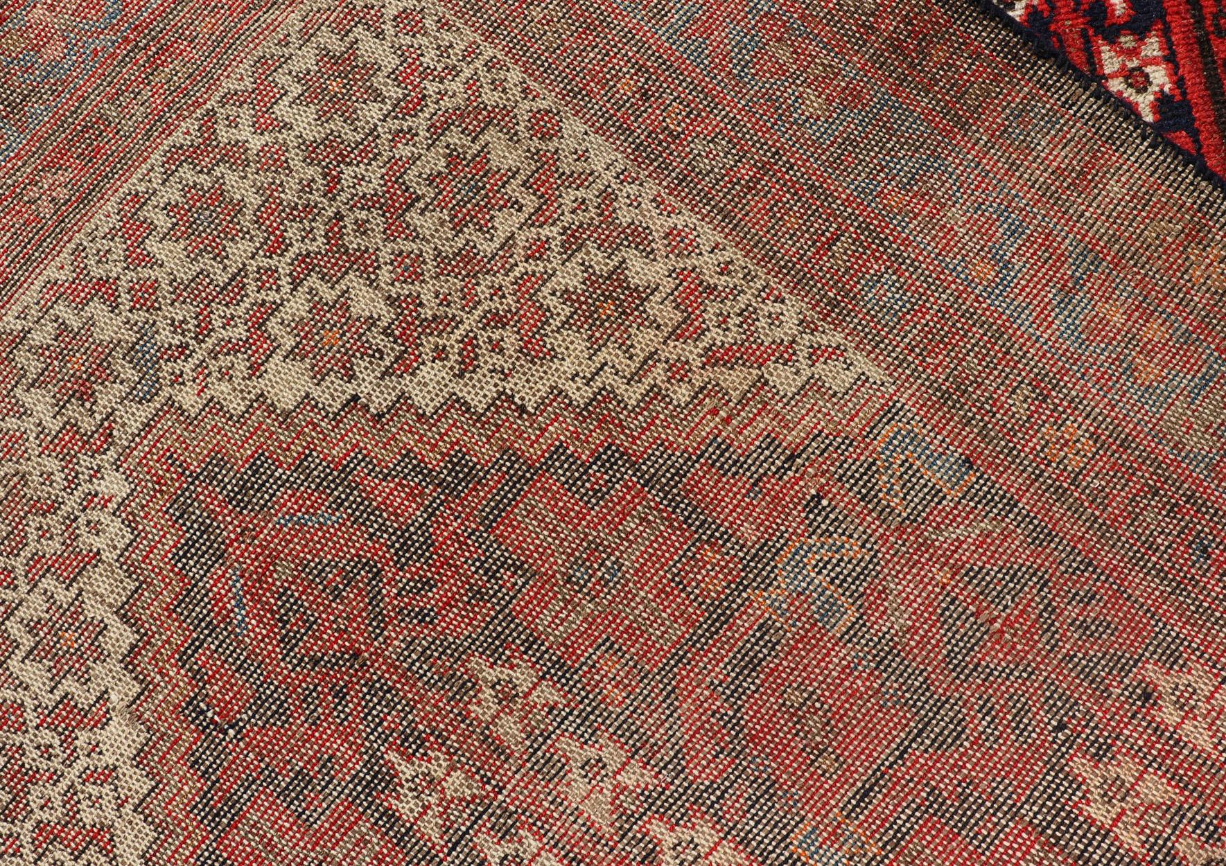 Antique Long Persian Malayer Runner with All-Over Geometric Herati Design For Sale 7
