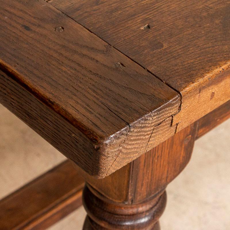 Wood Antique Long Refectory Library Oak Dining Table from France