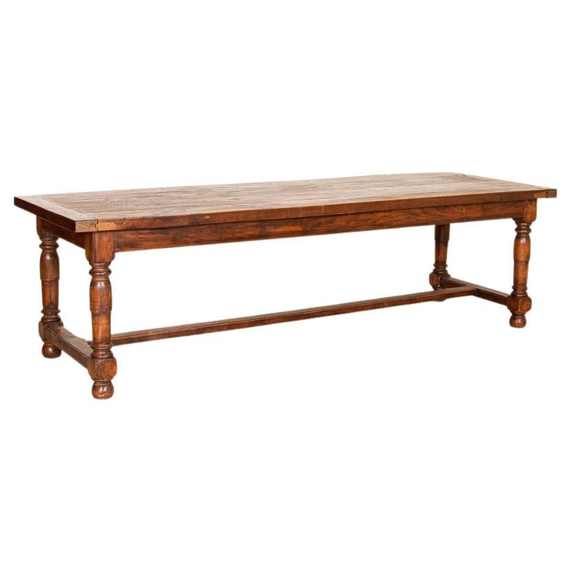 Antique Long Refectory Library Oak Dining Table from France