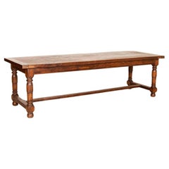 Antique Long Refectory Library Oak Dining Table from France