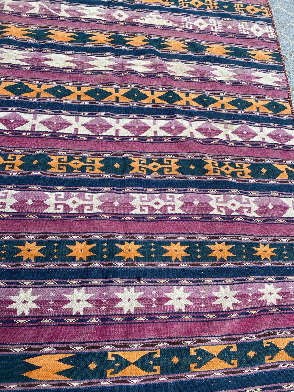 Bobyrug’s Antique Long Tribal Kilim For Sale 6