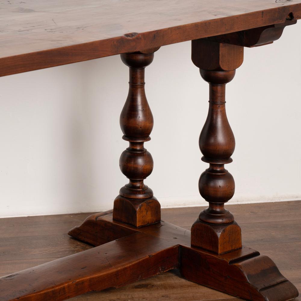 Oak Antique Long Walnut Refectory Library Dining Table Console, France circa 1860-80