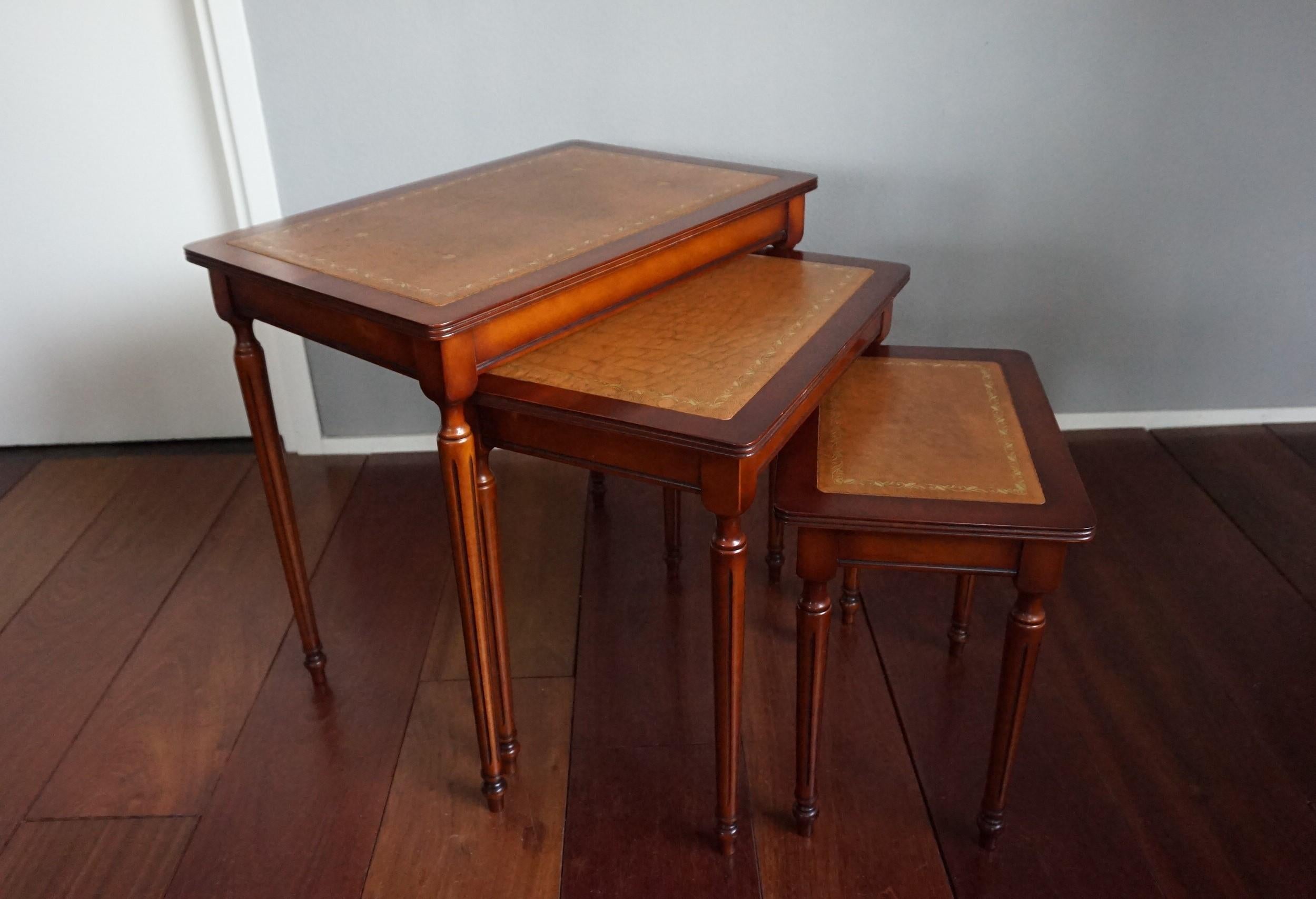 antique nesting tables with inlay