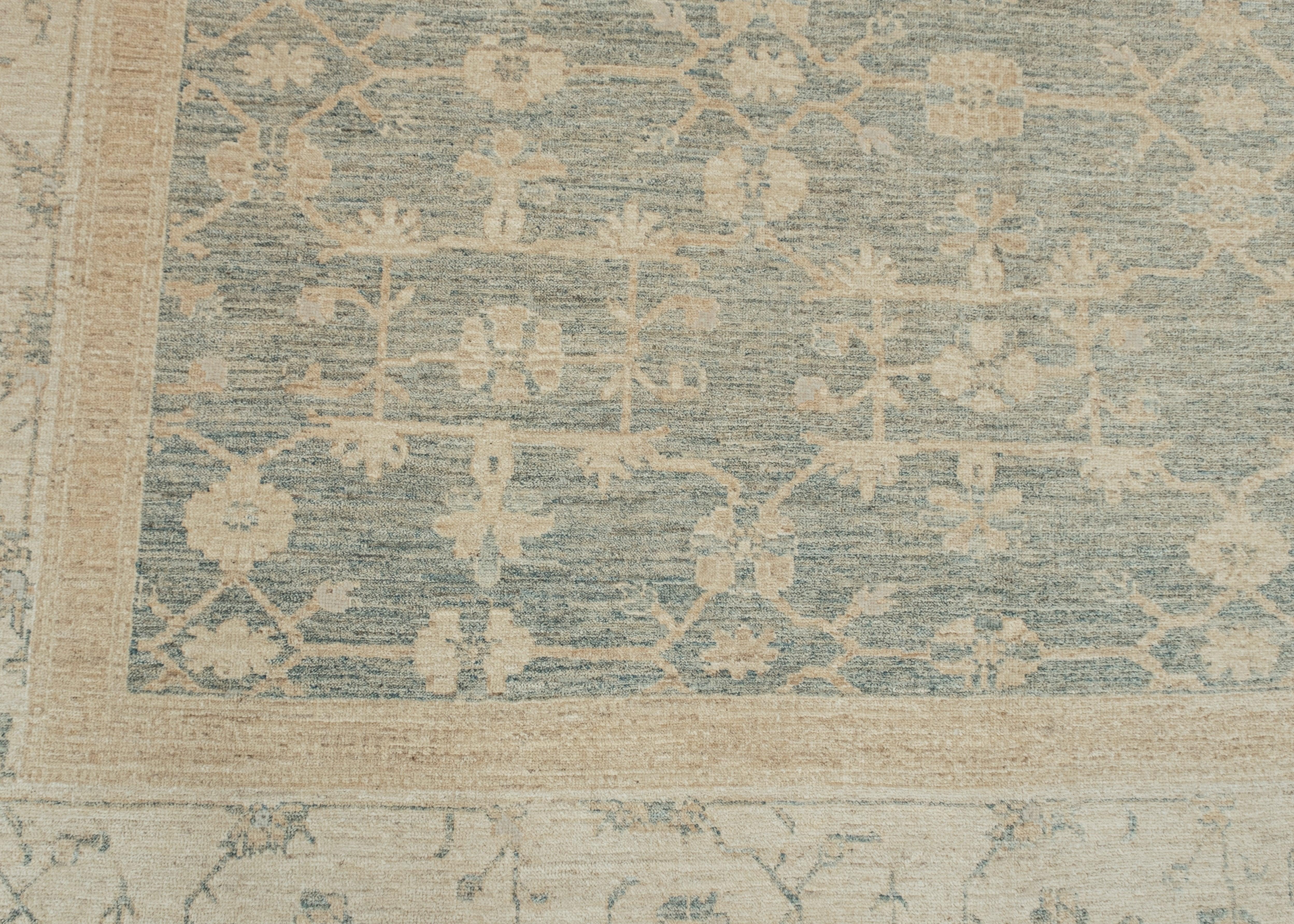 Hand-Knotted Antique Look Turkish Oushak Rug Oriental Handmade 10'4