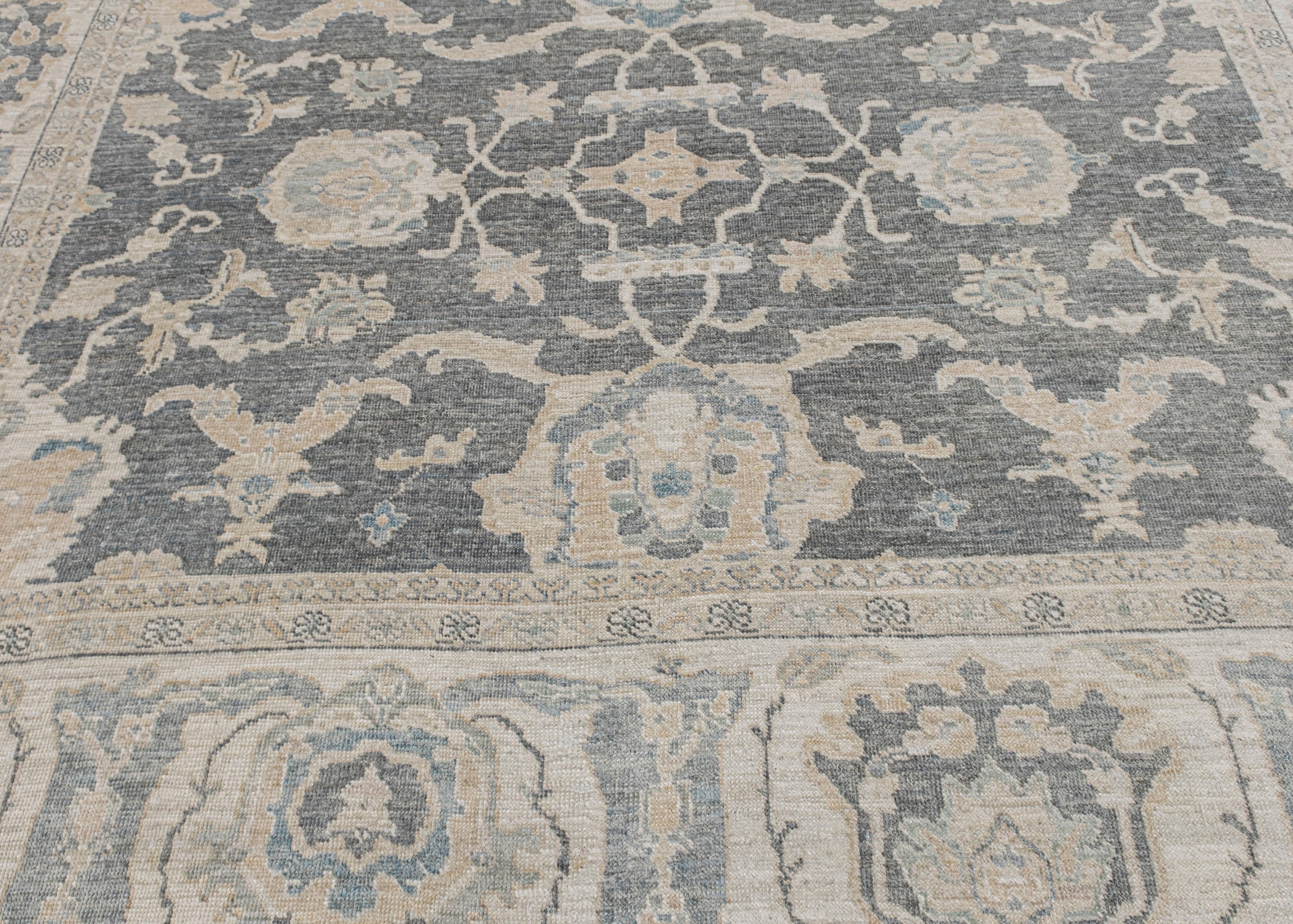 Antique Look Turkish Oushak Rug Oriental Handmade 9'1