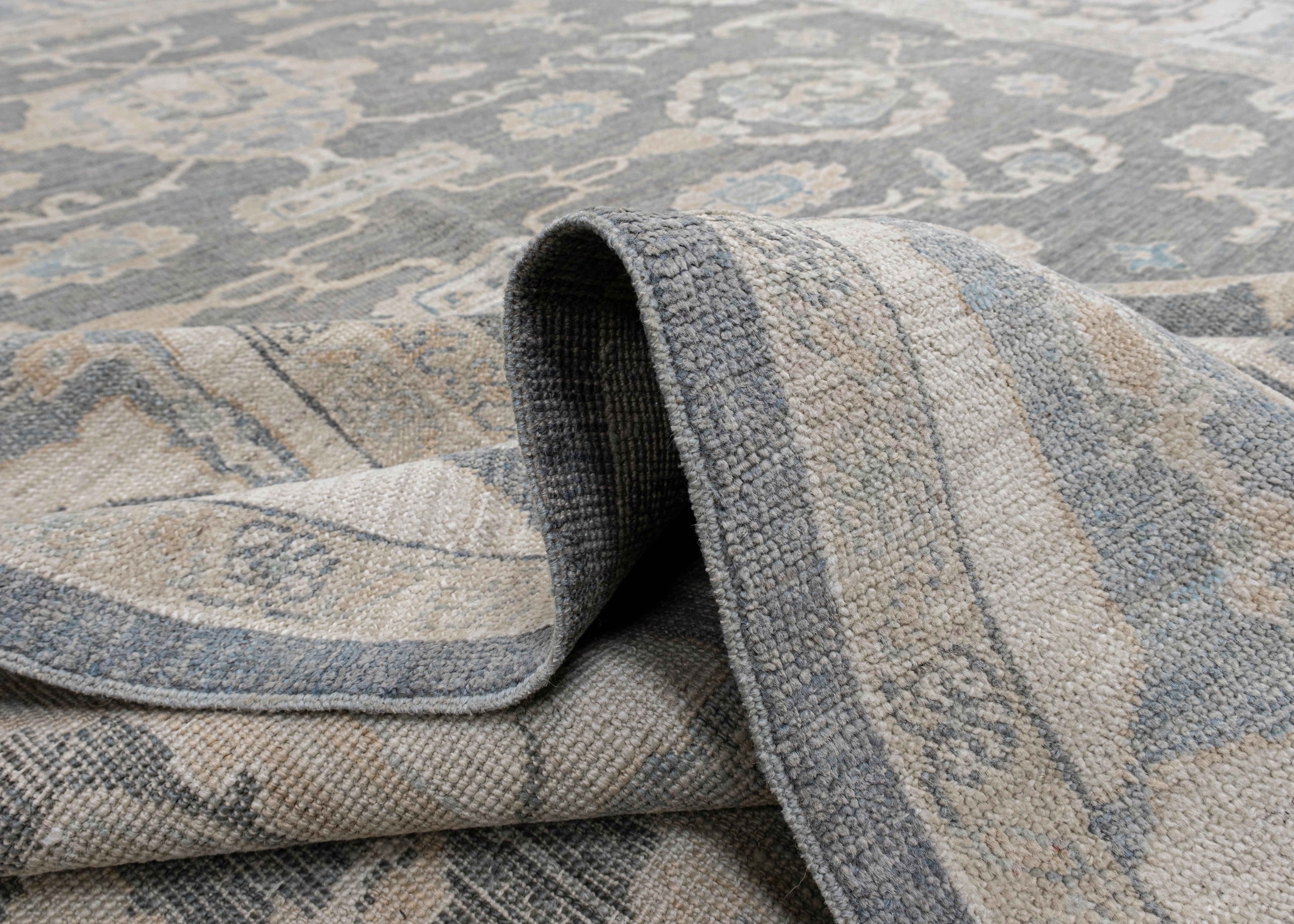 Antik-Look türkischen Oushak Teppich orientalischen handgefertigt 9'1