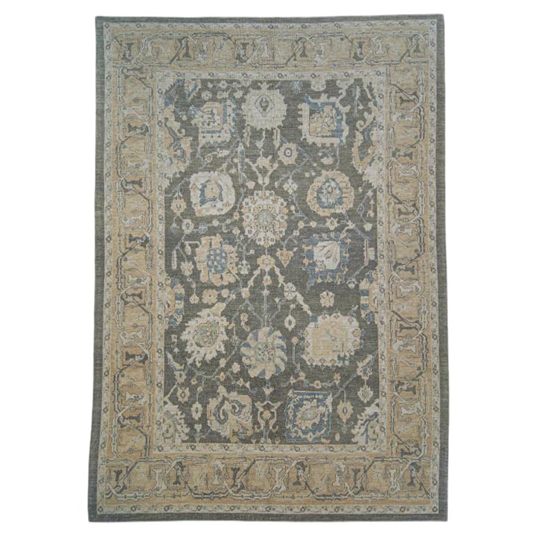 Antiker türkischer Oushak-Teppich im orientalischen Look, handgefertigt, 9'11" x 13'11" #11971 im Angebot