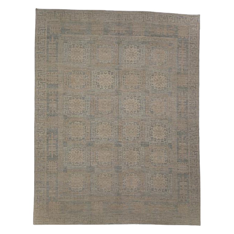 Tappeto Oushak turco dall'aspetto antico, fatto a mano, orientale, 9'4" x 12' #11637