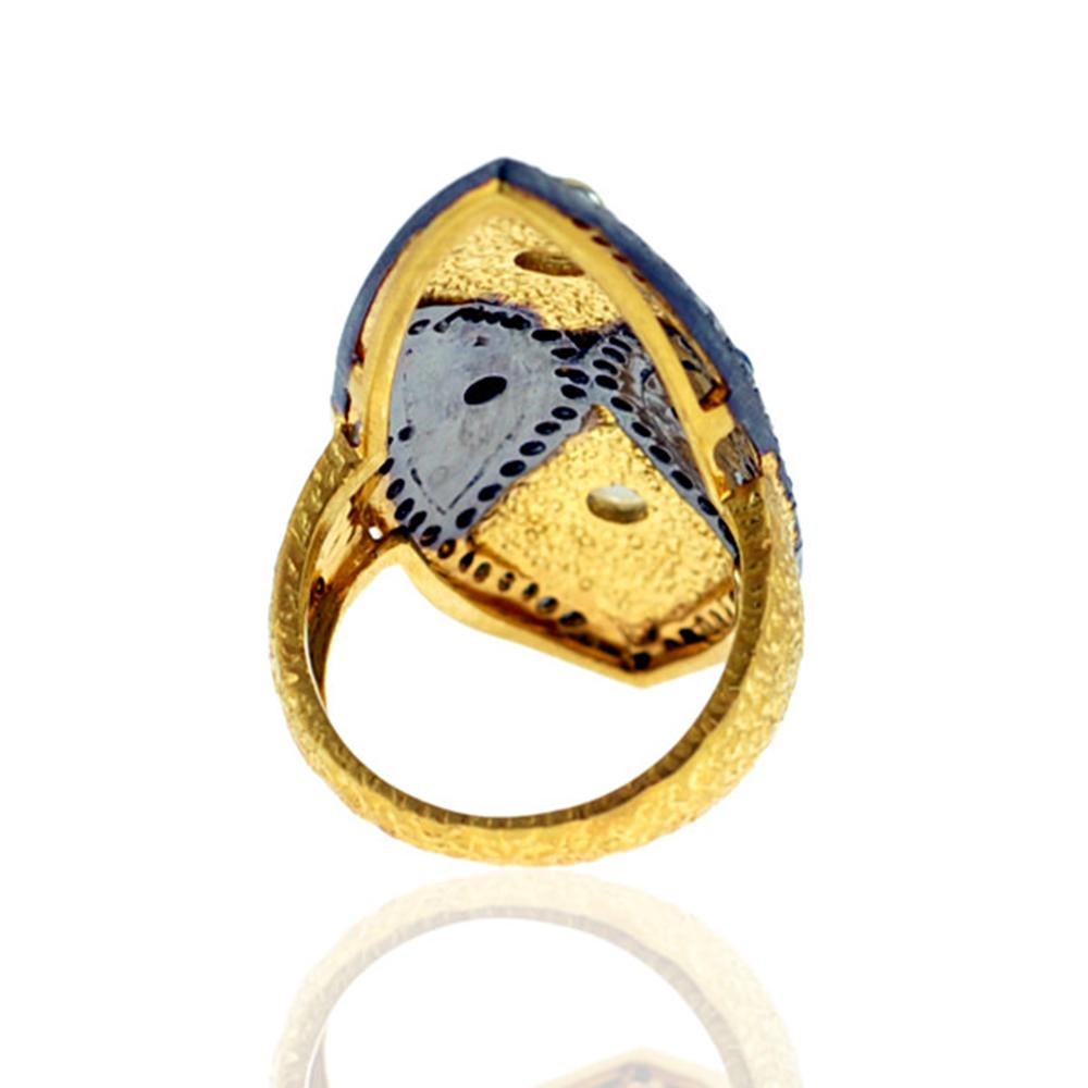 This stunning Antique looking Evil Eye Ring with Diamond, Sapphire and Moonstone in 14K Gold is a hit for any occasion.

14Kt gold: 8.17gms
Diamond:0.89cts
Sapphire:0.24cts
Moonstone:0.61cts
