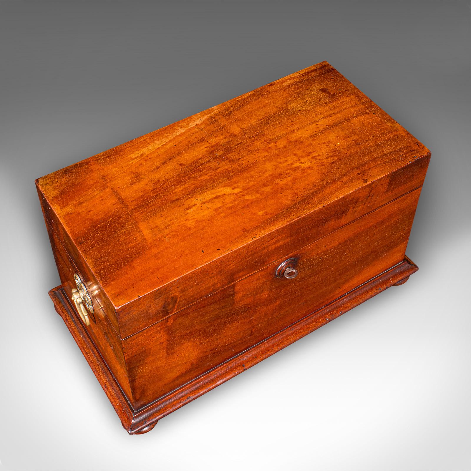 Antiguo estuche para té suelto, inglés, con dos compartimentos, Regencia, 1820 en venta 1