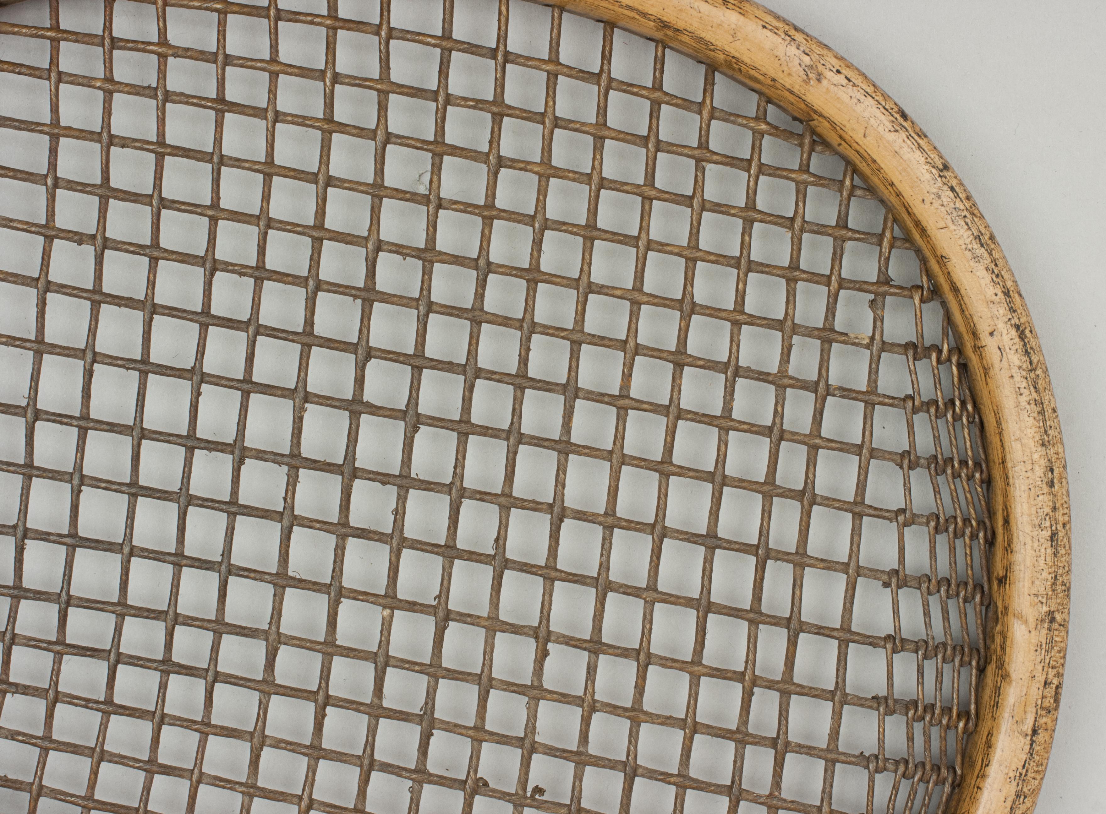 Late 19th Century Antique Lopsided Henry Malings Tennis Racket, 19th Century