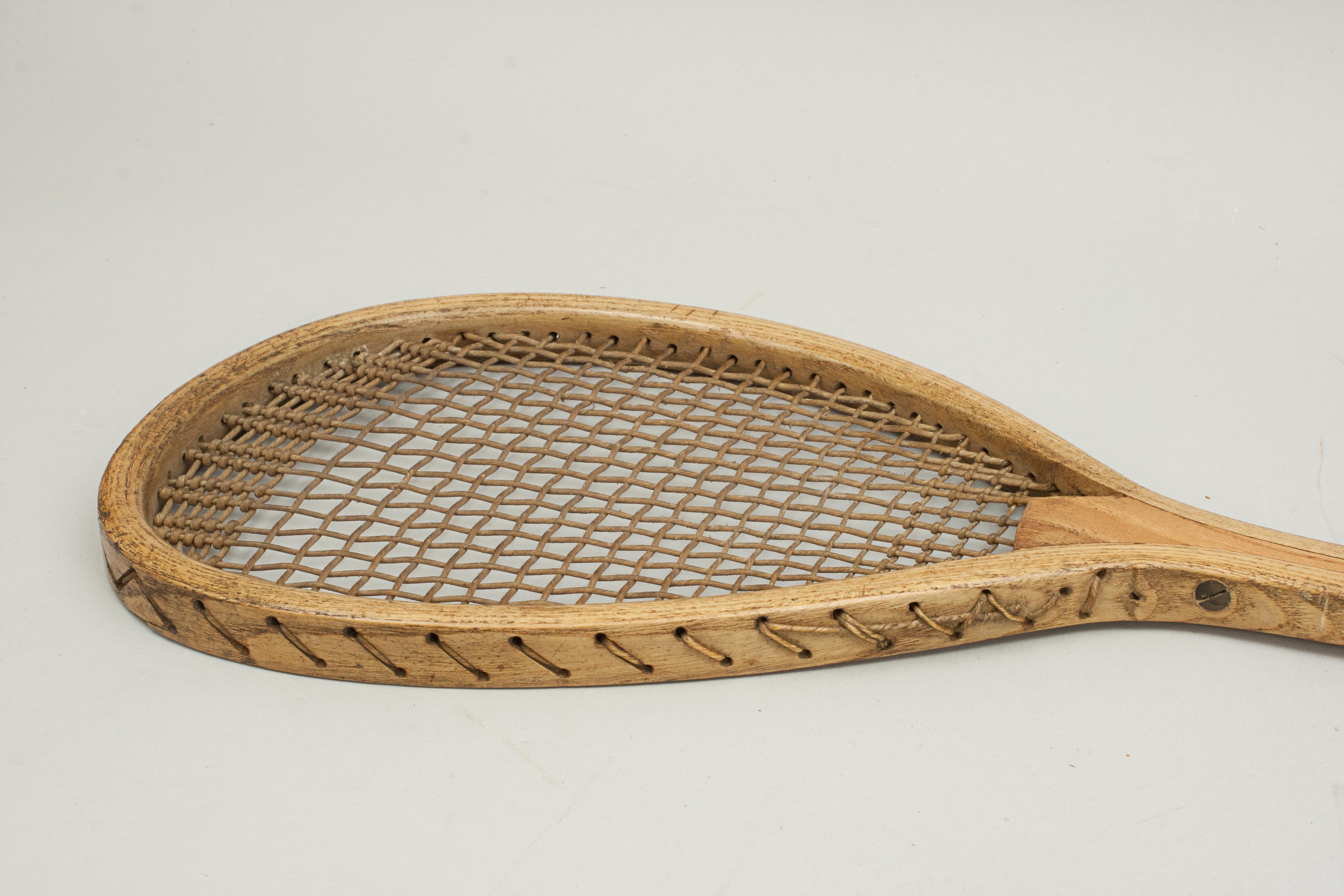 Antique Lopsided Tennis Racket by F.H. Ayres For Sale 1