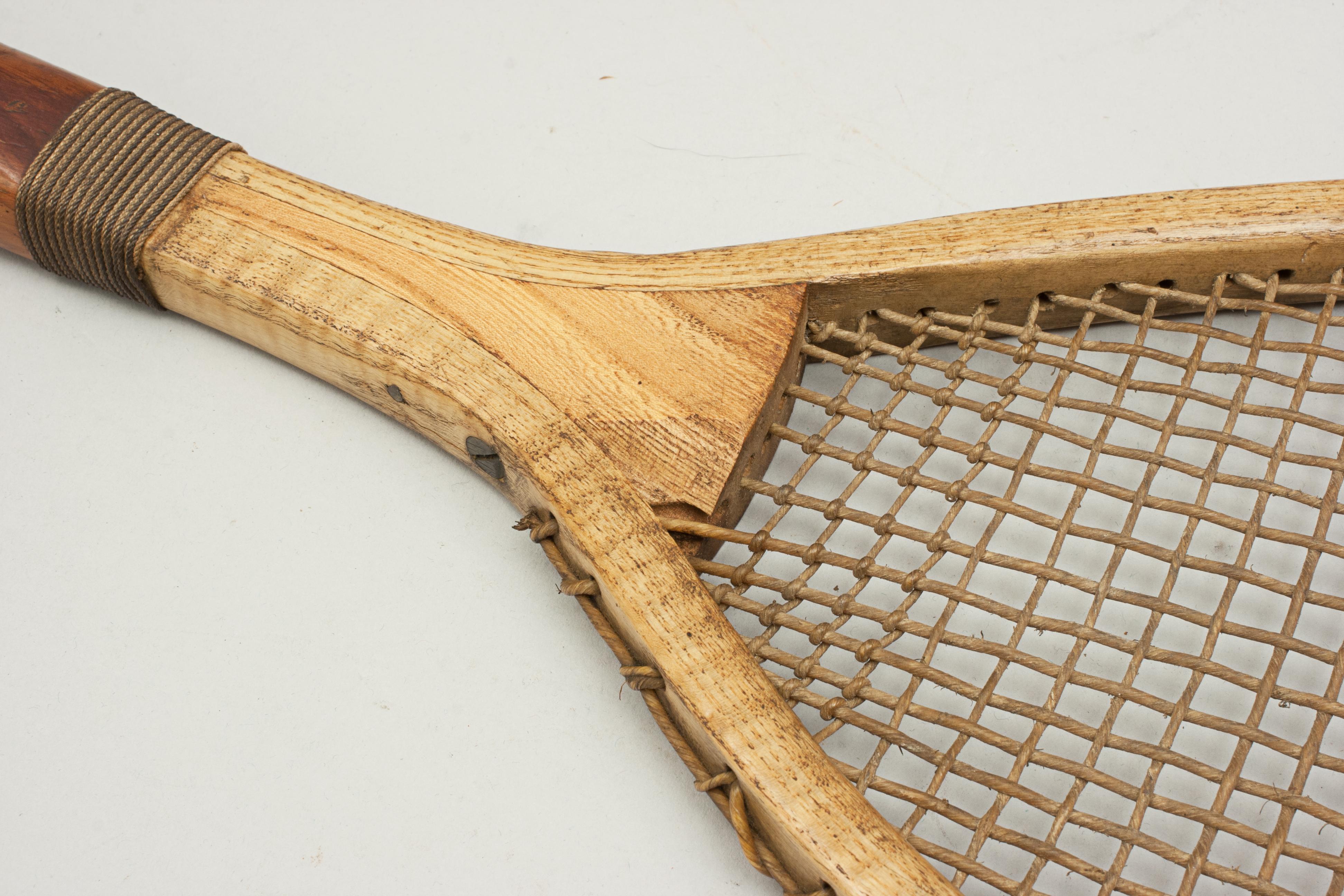 Antique Lopsided Tennis Racket by F.H. Ayres For Sale 2