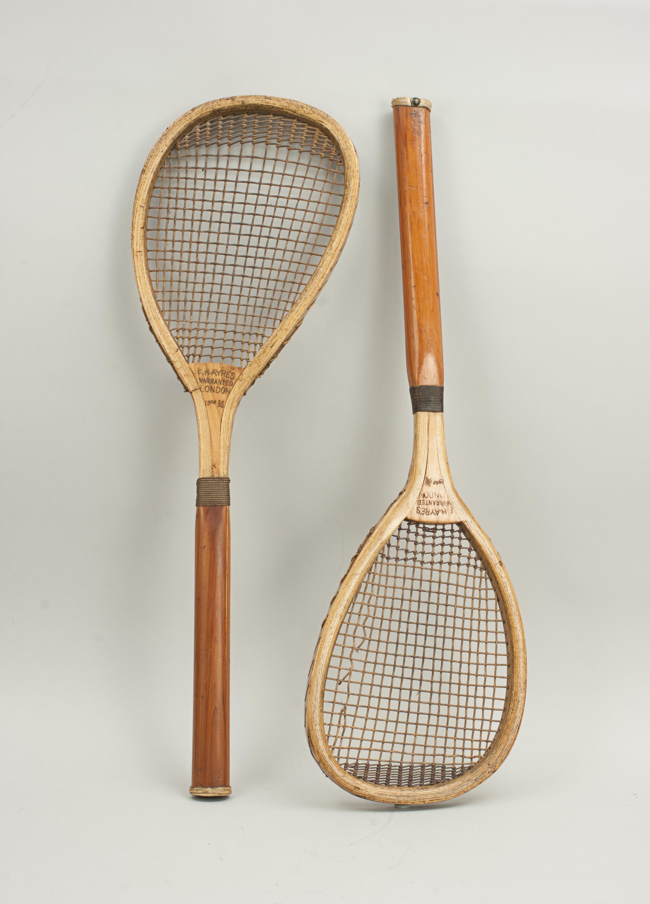 Antique Lopsided Tennis Racket by F.H. Ayres For Sale 3