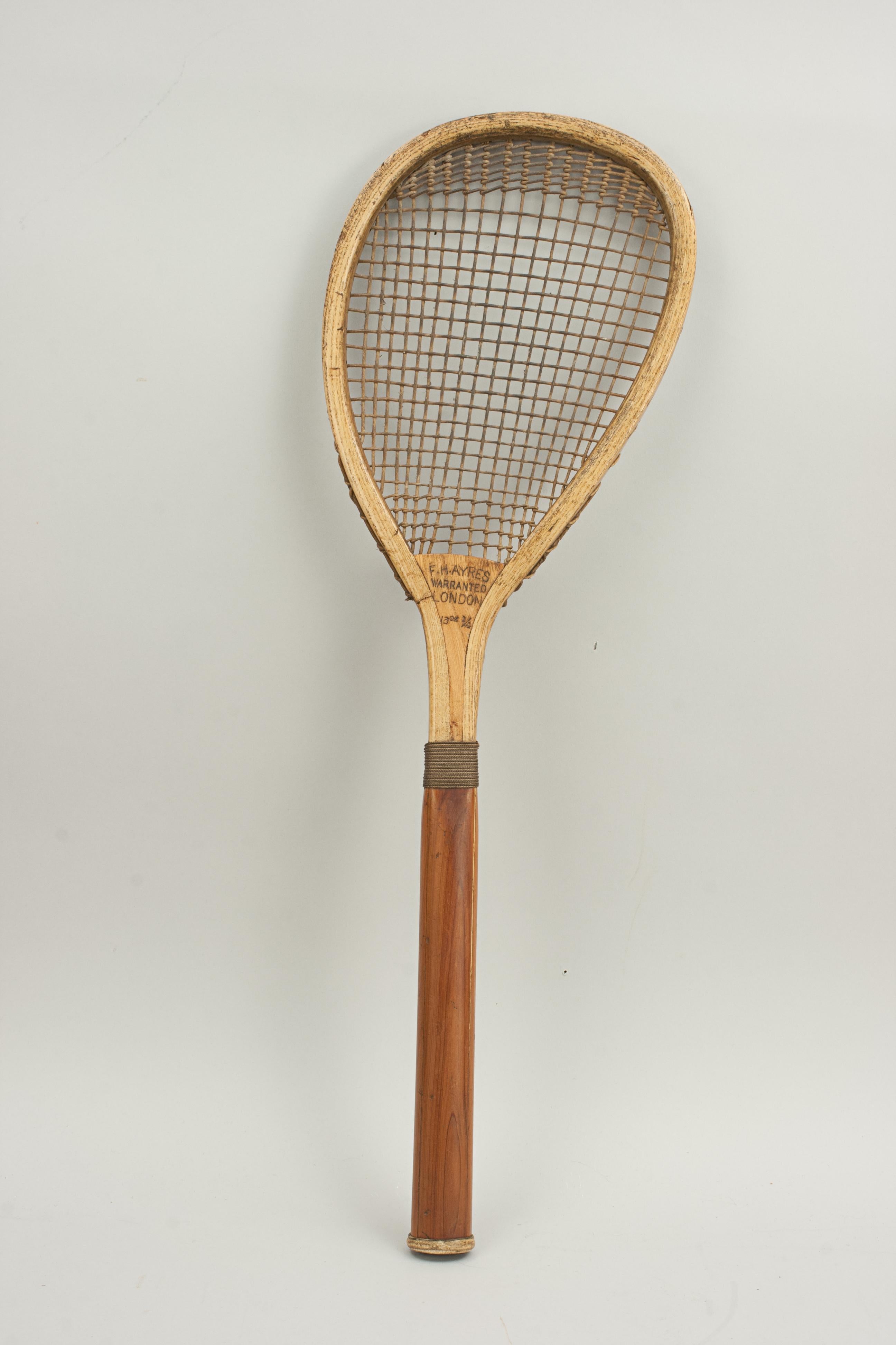 Antique Lopsided Tennis Racket by F.H. Ayres For Sale 4