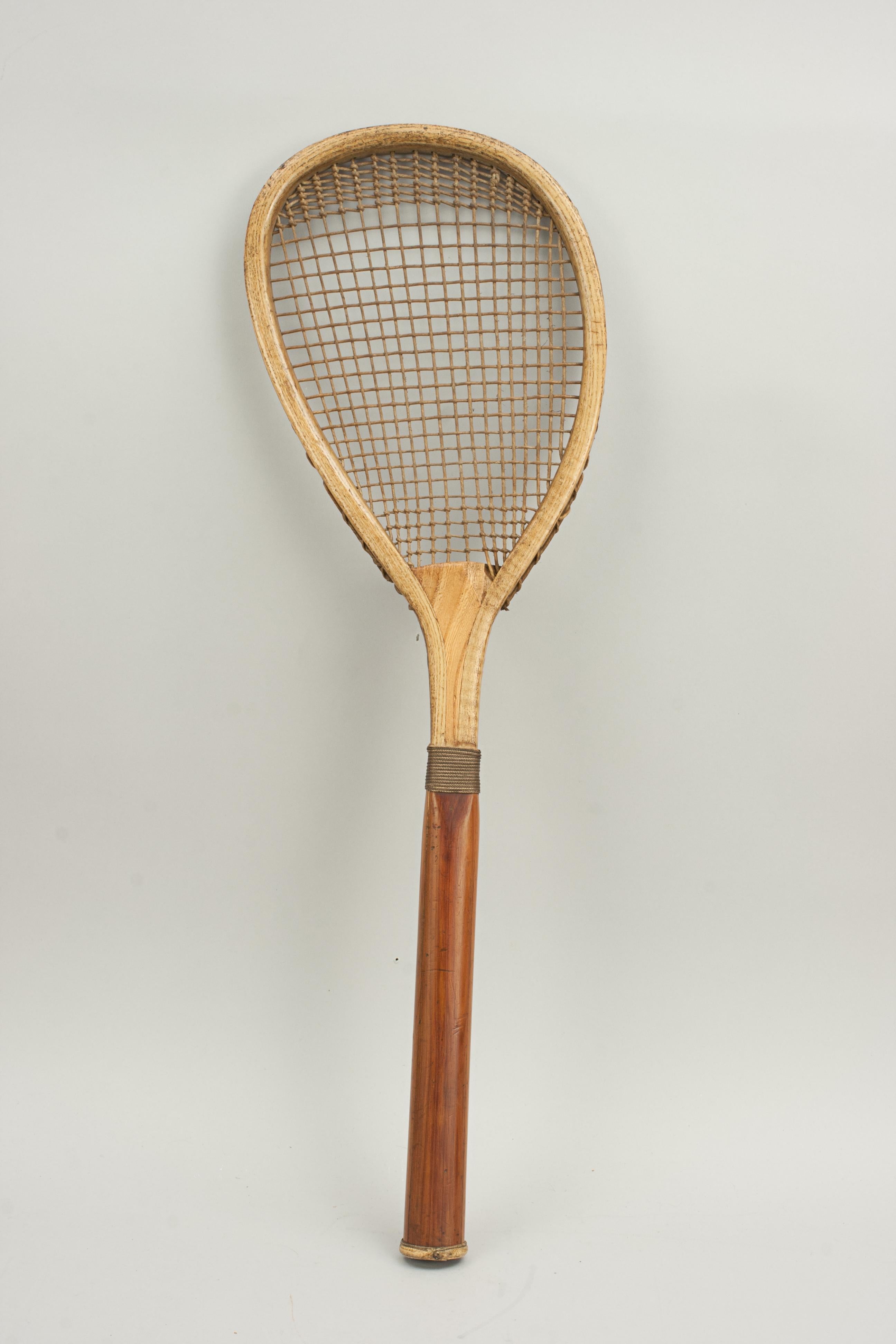 Antique Lopsided Tennis Racket by F.H. Ayres For Sale 5