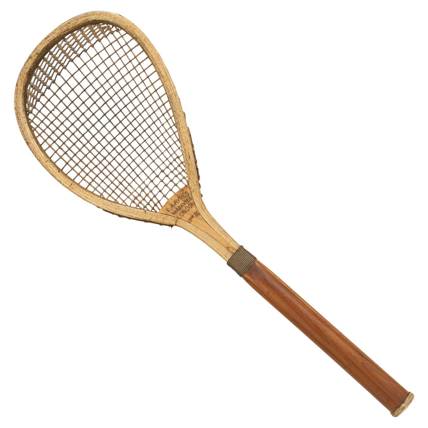 Antique Lopsided Tennis Racket by F.H. Ayres For Sale at 1stDibs