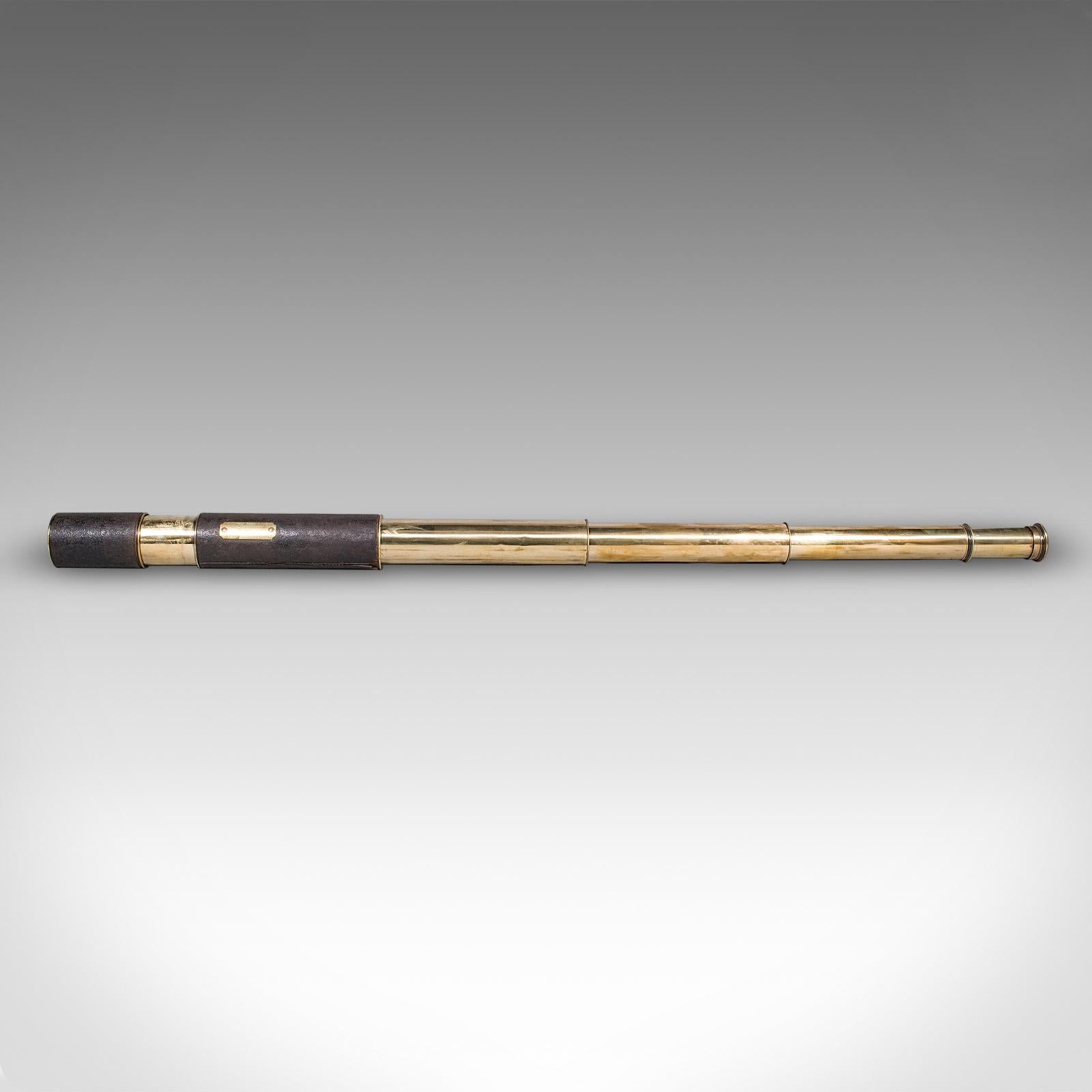Victorien tardif Antique Lord Bury 4 Draw Telescope, English, Terrestrial, JH Steward, Victorian en vente