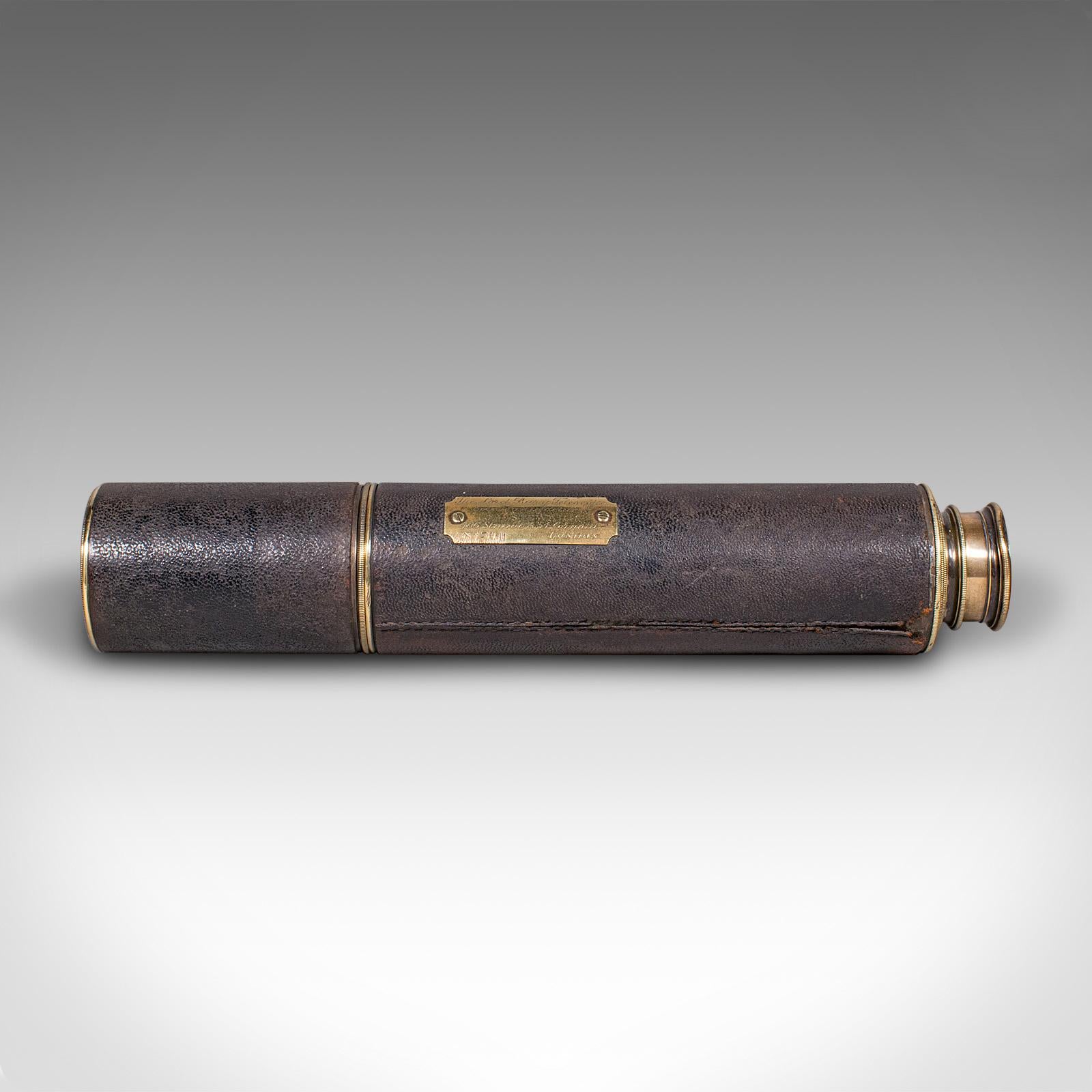 Britannique Antique Lord Bury 4 Draw Telescope, English, Terrestrial, JH Steward, Victorian en vente